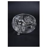 Crystal Pinwheel Fan Hobstar Footed Large Bowl