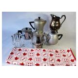 Silver Plate Water Jug & Coffee & Tea Pots