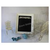 Chalk Board, Carriage & Decor