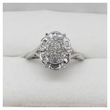 10K White Gold, Diamond Cluster Ring