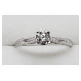 10K White Gold, Diamond Solitaire Ring