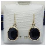 14K Yellow Gold, Sapphire Earrings