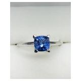 10K White Gold, Tanzanite Solitaire Ring
