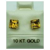 10K Yellow Gold, Citrine Earrings