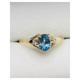 10K Yellow Gold, Blue Topaz  Ring
