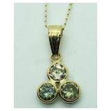 14K Yellow Gold, Fancy Yellow Dia (w 10K Chain) Ne