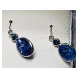 14KT Gold Tanzanite & Diamond Earrings