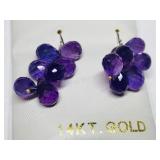 14KT Gold Amethyst Earrings