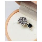 Sterling Silver Diamonds Ring