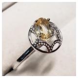 Sterling Silver, Citrine Ring