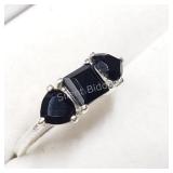 Sterling Silver, Onyx Ring