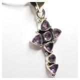 Sterling Silver, Amethyst Necklace