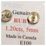 10K Yellow Gold, Ruby Earrings