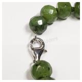 Sterling Silver, Jade Briolette Beads Necklace