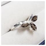 Sterling Silver, Smoky Quartz Ring