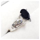 Sterling Silver, Onyx Ring