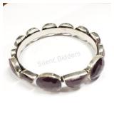 Sterling Silver, Ruby Heavy Bangle
