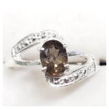 Sterling Silver, Smoky Quartz Ring