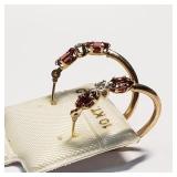 9K Yellow Gold, Garnet Earrings