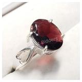Sterling Silver, Garnet Ring