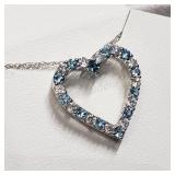 Sterling Silver, Blue Topaz Necklace