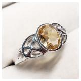 Sterling Silver, Citrine Ring