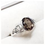 Sterling Silver, Smoky Quartz Ring