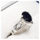 Sterling Silver, Onyx Ring