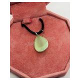 Sterling Silver, Green Chalcedony Pendant