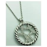 Sterling Silver, Cubic Zirconia Necklace