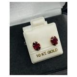 10K Yellow Gold, Ruby Earrings