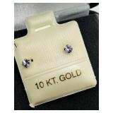 14K Yellow Gold, Tanzanite Earrings