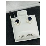 10K Yellow Gold, Sapphire Earrings
