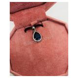 Sterling Silver, Creaed Tanzanite Pendant