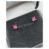 Sterling Silver, Ruby Earrings