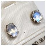 Sterling Silver, Moonstone Earrings