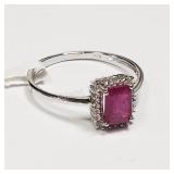 Sterling Silver, Ruby Ring