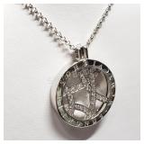 Sterling Silver, Cubic Zirconia Necklace