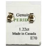 14K Gold, Peridot Earrings