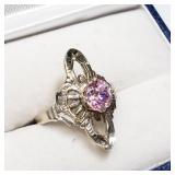 Sterling Silver, Pink Cz Ring