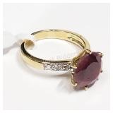 Gold-Plated Sterling Silver, Ruby Ring