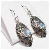 Sterling Silver, Moonstone Earrings