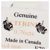 10K White Gold, Citrine Earrings