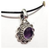 Sterling Silver, Amethyst Necklace
