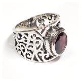 Sterling Silver, Garnet Ring