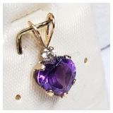 10K Yellow Gold, Amethyst Pendant