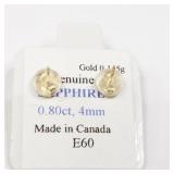 10K Yellow Gold, Sapphire Earrings