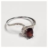 Sterling Silver, Garnet Ring