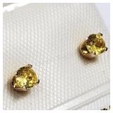 14K Yellow Gold, Yellow Topaz Earrings