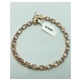Sterling Silver, Morganite Bracelet